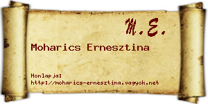 Moharics Ernesztina névjegykártya
